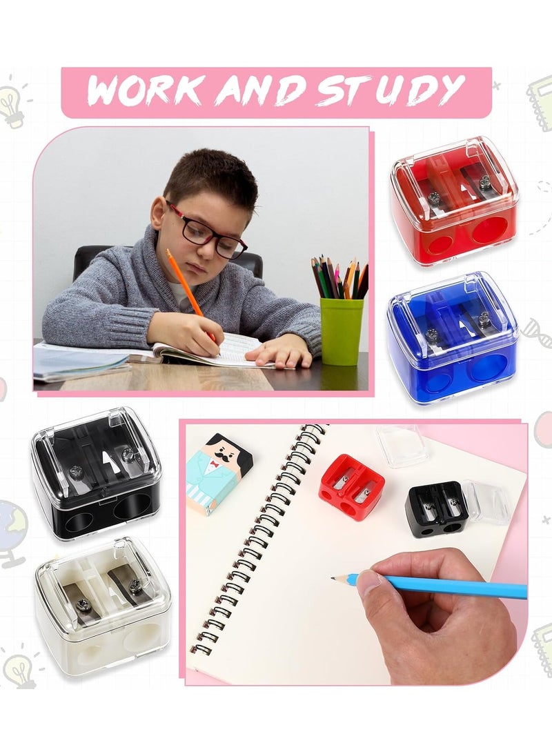 NIIMBOT - 4 Pcs Pencil Sharpener Eye Liner Sharpener, Dual Holes Eye Liner Pencil Sharpener, Multi Colors Cosmetic Sharpener for Lipliner Eyeliner Pencil, Portable Make Up Manual Sharpener - Image 1