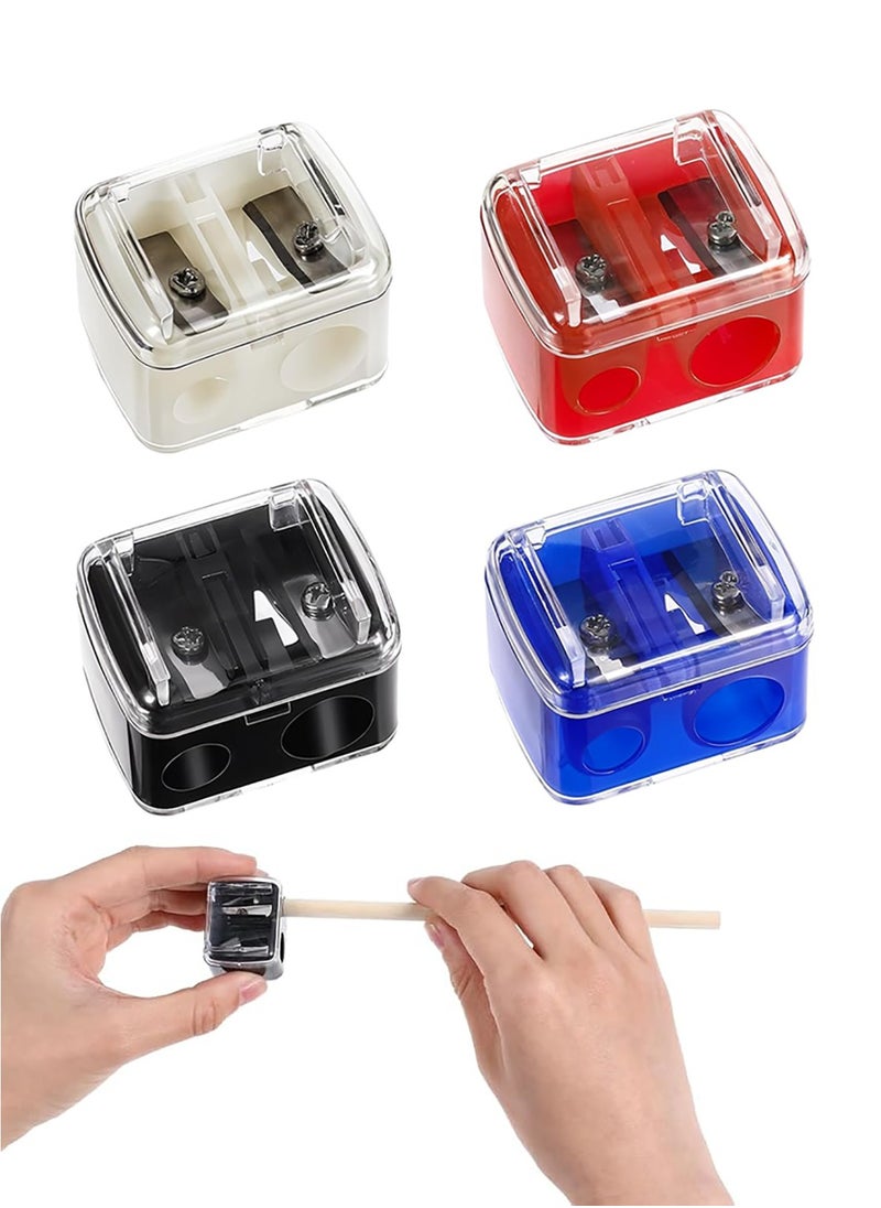 NIIMBOT - 4 Pcs Pencil Sharpener Eye Liner Sharpener, Dual Holes Eye Liner Pencil Sharpener, Multi Colors Cosmetic Sharpener for Lipliner Eyeliner Pencil, Portable Make Up Manual Sharpener - Image 1