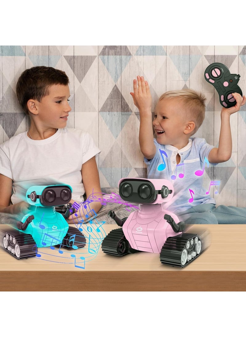 Remote Control Robot Toy Rechargeable Emo Robot - Pink