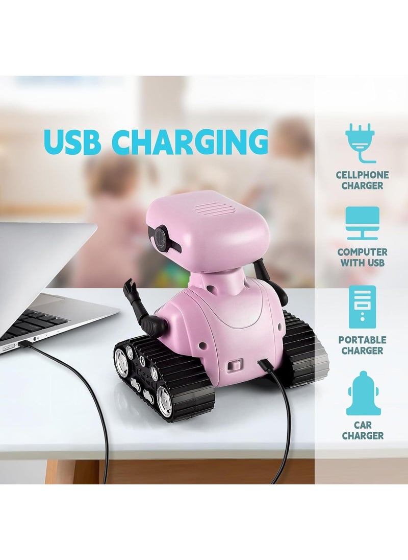 Remote Control Robot Toy Rechargeable Emo Robot - Pink