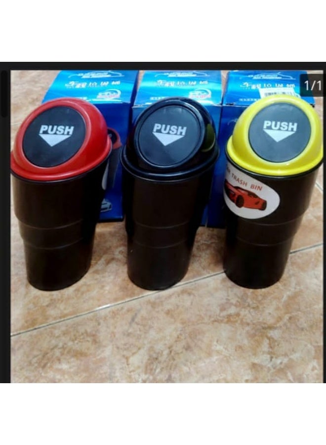 A set of three small car trash bins. - Image 1