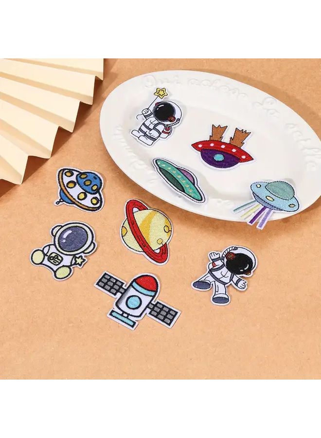 12pcs Cartoon Astronaut Embroidered Patches Iron On Stars Planets Space - Image 4