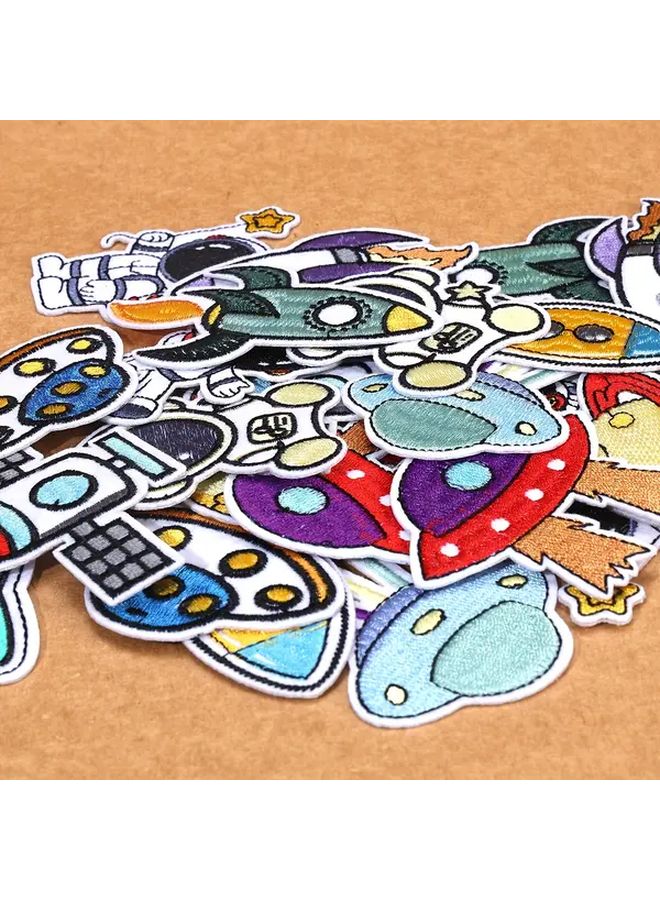 12pcs Cartoon Astronaut Embroidered Patches Iron On Stars Planets Space - Image 5