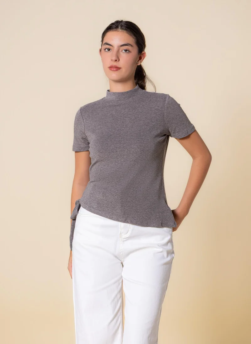 SHAPES DETAILED WOOL BLEND TOP