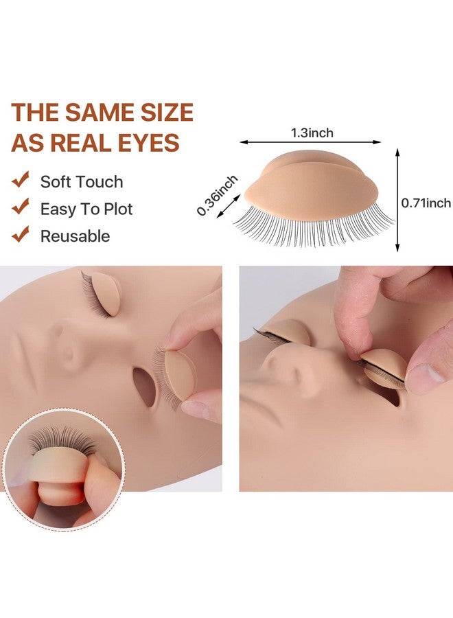 بريتي ميموري رأس مانيكان للرموش بذاكرة جميلة، رأس مانيكان للرموش مع جفون، رأس مانيكان من السيليكون للتدريب على المكياج وتدريب تمديد الرموش - Image 2