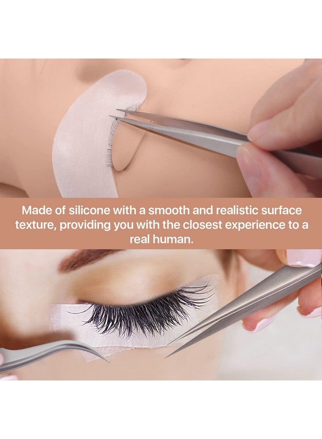 بريتي ميموري رأس مانيكان للرموش بذاكرة جميلة، رأس مانيكان للرموش مع جفون، رأس مانيكان من السيليكون للتدريب على المكياج وتدريب تمديد الرموش - Image 5