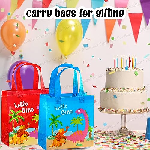 FunBlast Dinosaur Gifting Bags for Return Gifts - Pack of 24 Pcs Non-Woven Carry Bags, Multi-Purpose Reusable Carry Bag, Birthday Gifting Bag, Drawstring Bags for Return Gifts (24) - Image 5