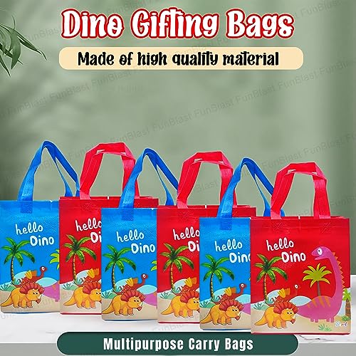 FunBlast Dinosaur Gifting Bags for Return Gifts - Pack of 24 Pcs Non-Woven Carry Bags, Multi-Purpose Reusable Carry Bag, Birthday Gifting Bag, Drawstring Bags for Return Gifts (24) - Image 4