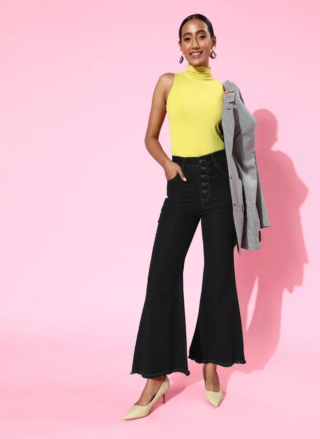 SASSAFRAS Wide Leg High-Rise Jeans for Women