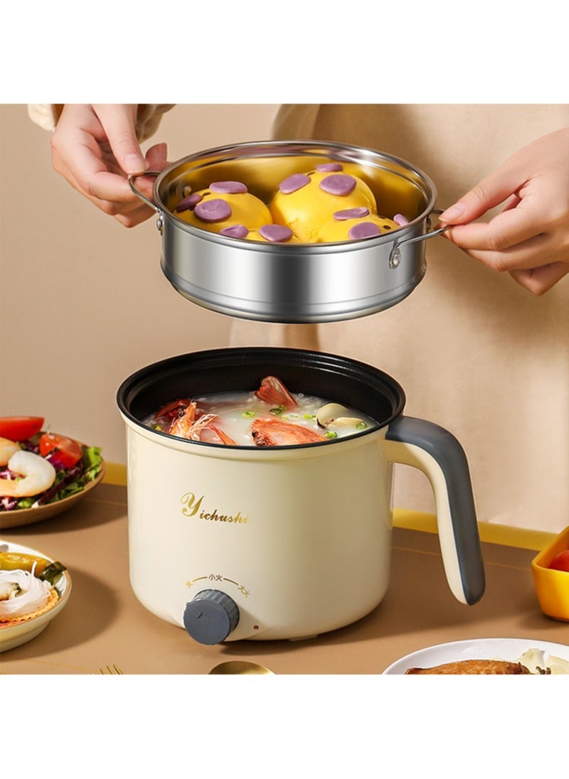 Gasin - 1.8L multi-functional mini electric cooker  with a power of 300 - 600W ceramic inner pot  portable travel cooker   electric frying pan, hot pot   quick noodle cooker   suitable for frying steaks and eggs   and boiling soup - Image 1