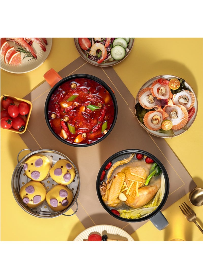 Gasin - 1.8L multi-functional mini electric cooker  with a power of 300 - 600W ceramic inner pot  portable travel cooker   electric frying pan, hot pot   quick noodle cooker   suitable for frying steaks and eggs   and boiling soup - Image 1