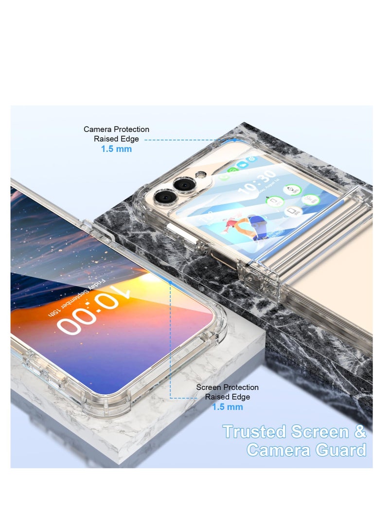 Excefore for Samsung Galaxy Z Flip 5 Clear Case, with Hinge Protection, for Samsung Flip 5 Full Cover Shockproof Slim Phone Protection Case, Clear Case for Z Flip 5 5G(2023) - Image 2