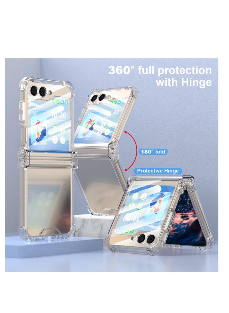 Excefore for Samsung Galaxy Z Flip 5 Clear Case, with Hinge Protection, for Samsung Flip 5 Full Cover Shockproof Slim Phone Protection Case, Clear Case for Z Flip 5 5G(2023) - Image 5