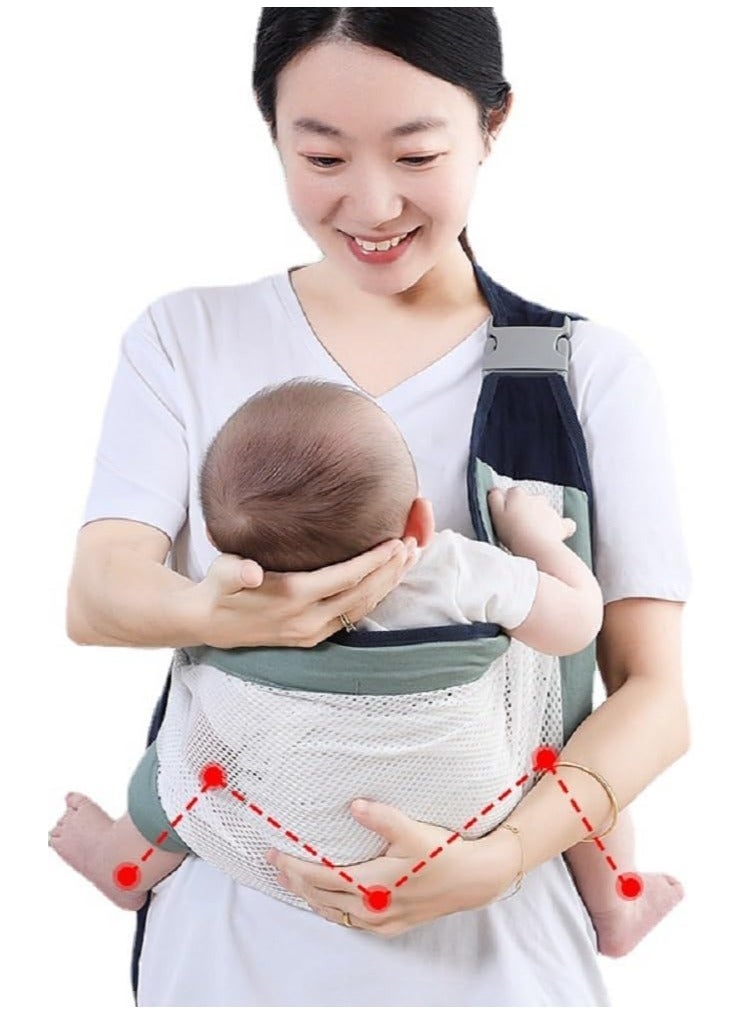 Baby Sling Carrier, Adjustable Baby Holder Carrier, Baby Half Wrapped Sling Hip Carrier, One Shoulder Labor-Saving, Cloth Fabric Lightweight Baby Carrier for Newborn to Toddler Up to 45 lbs - Image 5
