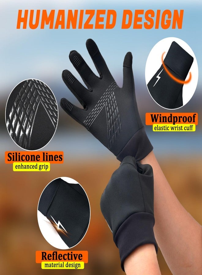 Rioomui Kids Winter Gloves - Anti-Slip & Touchscreen Warm Gloves for Cold Weather with Reflective Stripes, Durable & Comfortable Design for Safety Reflective Stripes-Black-XL - Image 3