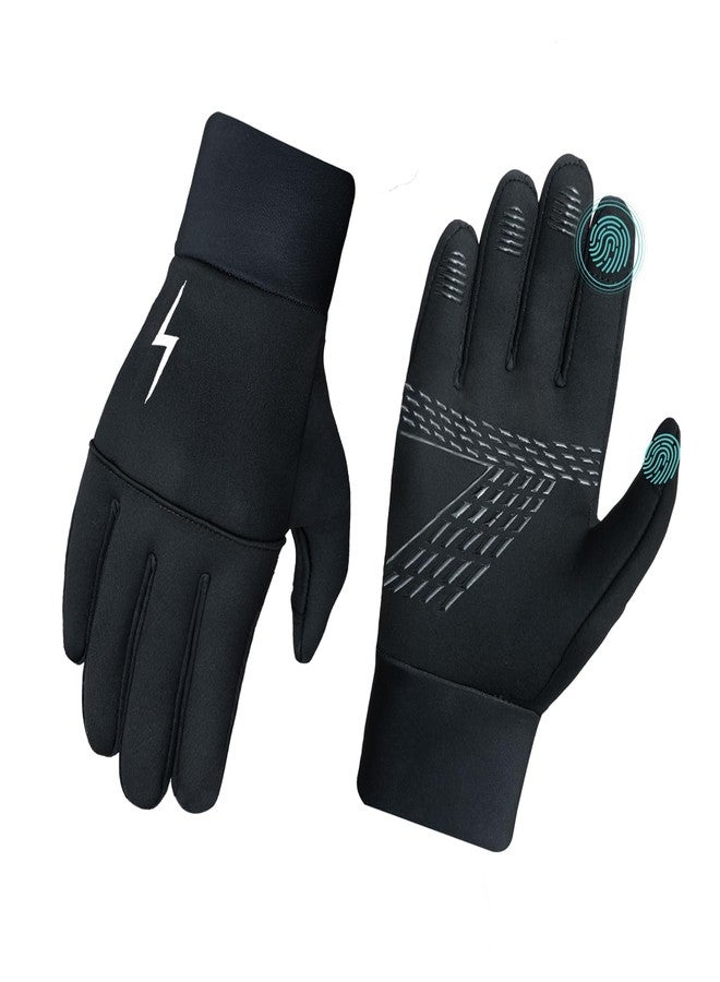 Rioomui Kids Winter Gloves - Anti-Slip & Touchscreen Warm Gloves for Cold Weather with Reflective Stripes, Durable & Comfortable Design for Safety Reflective Stripes-Black-XL - Image 1