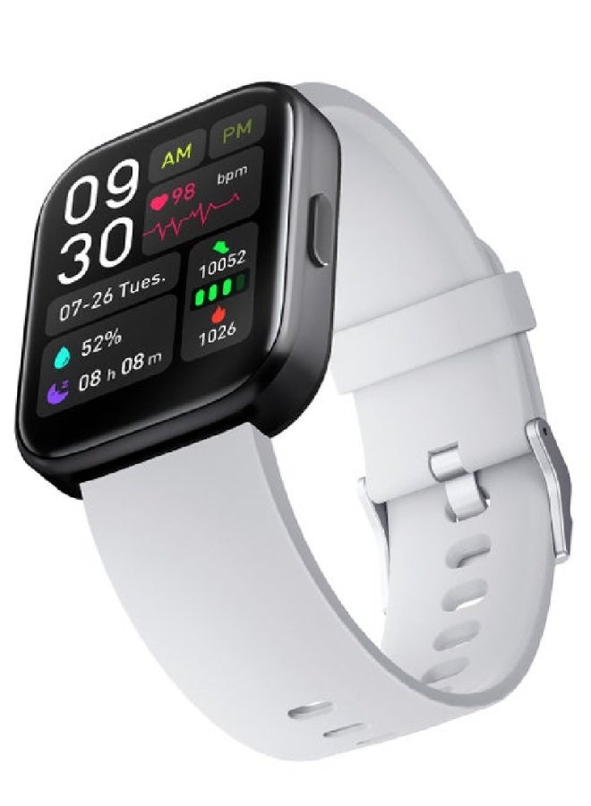 AROAQ Bluetooth Sports Smartwatch GTS4 with Bluetooth Calling | 1.69" Full Touch Display, Heart Rate, SpO2 & BP Monitoring, 100 Sports Modes, IP67 Waterproof, Long Battery Life - White - Image 1
