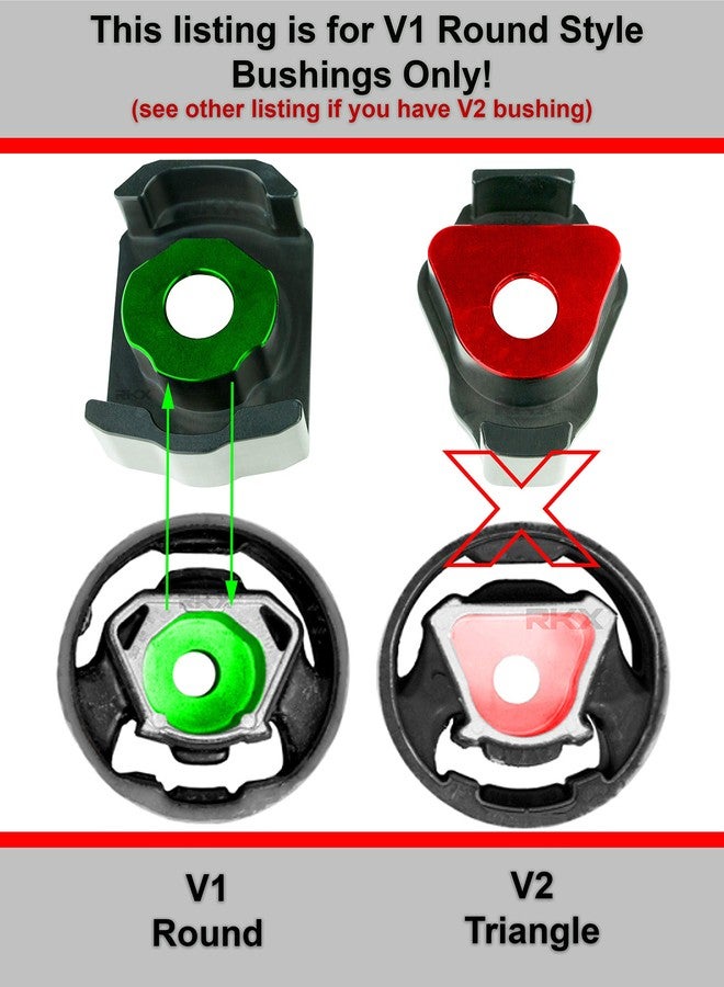 RKX V1 TRANSMISSION DOGBONE MOUNT INSERT compatible with VW MK7 pendulum bushing Upgrade (V1 Round Style) - Image 3