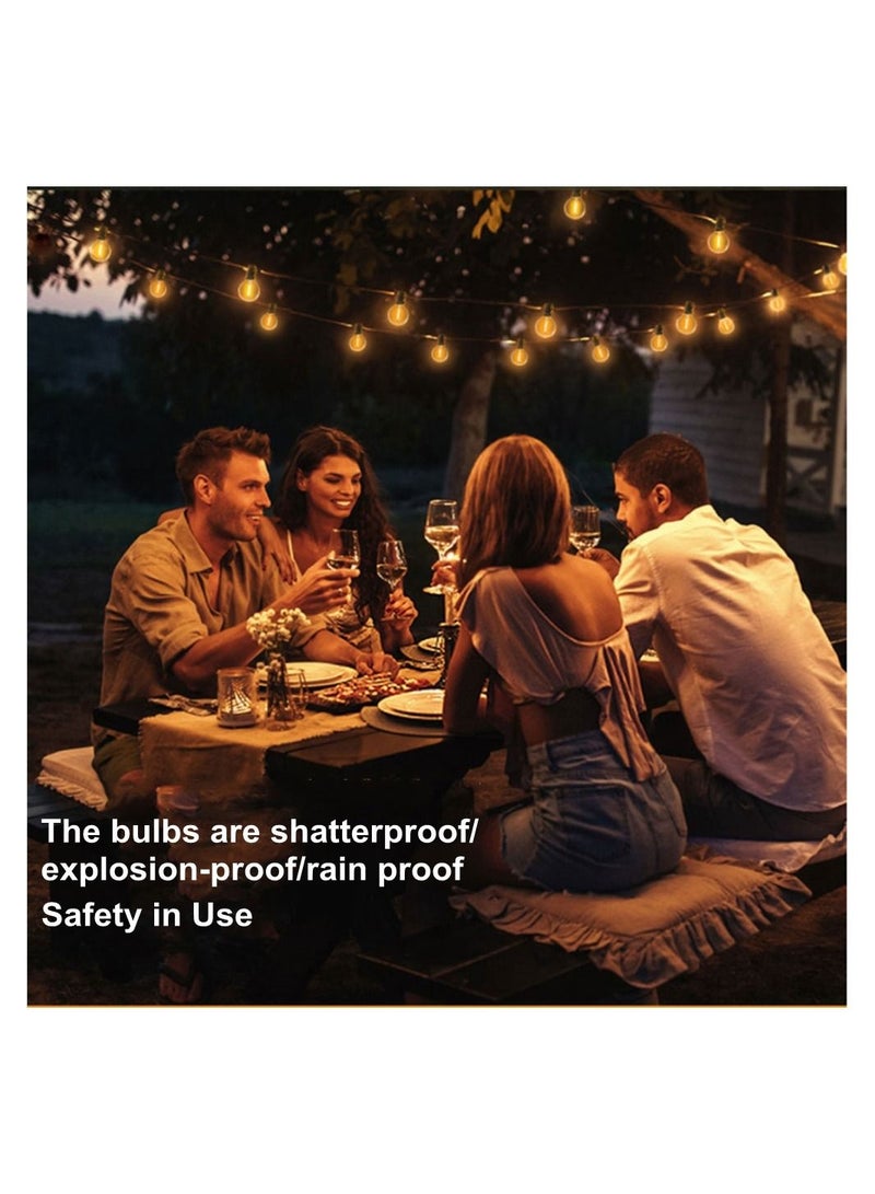 كول بيبي أضواء خارجية للحدائق 25 قدمًا مع 25 لمبات 1 لمبة احتياطية للفناء الخلفي والشرفة والمقهى وديكور المنزل والحفلات المقاومة للماء وأضواء الفناء - Image 5