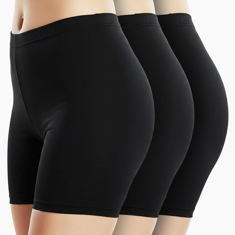 Emprella 3 Pack Slip Shorts for Women Under Dress Cotton Womens Biker Bike Short Pack Anti Chafing - Image 1