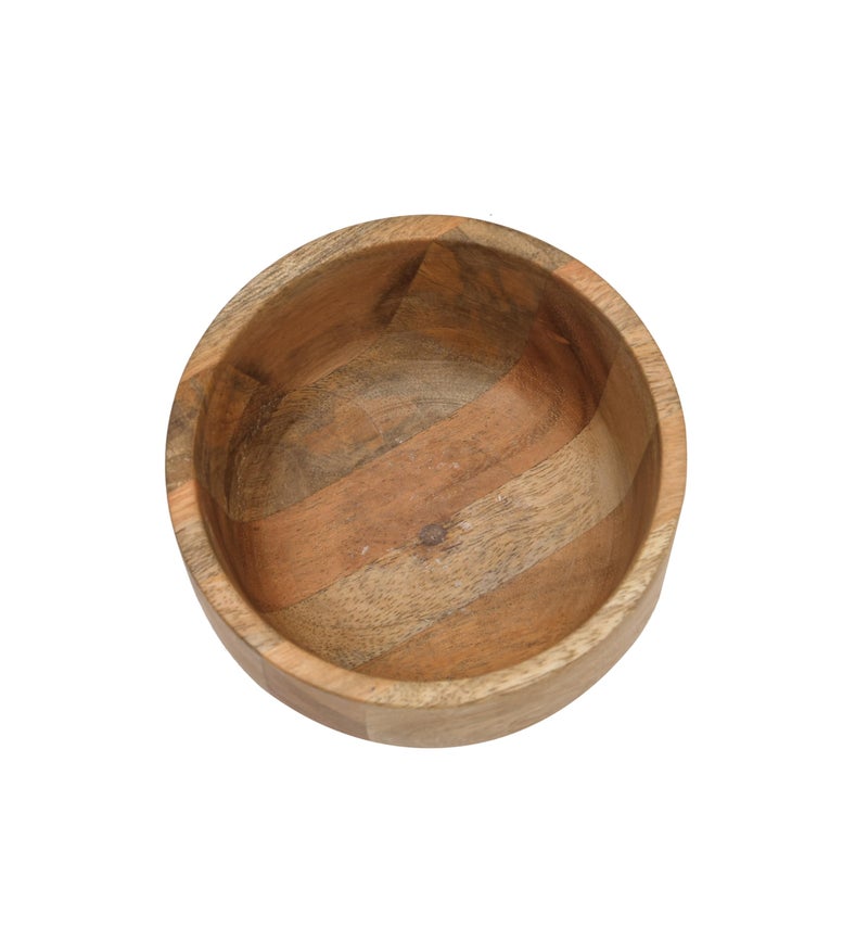 OGGN Natural Mixwood Mixing & Serving Bowl, Handmade Wooden Salad Bowls, Antique Soup Serve Ware, Elegant Multipurpose Bowl for Salads, Soups, Snacks (5 Inch) - Image 4