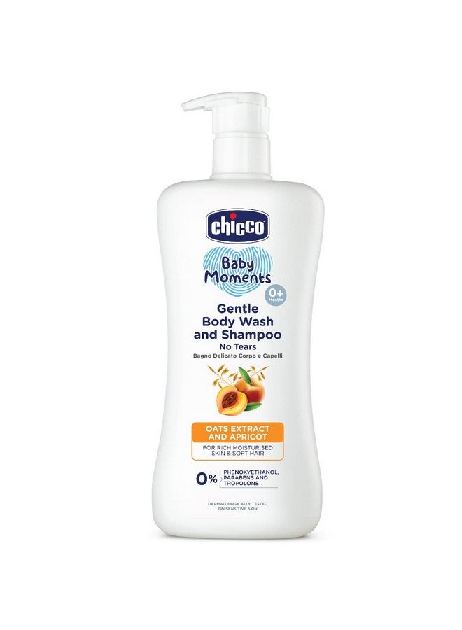 Chicco Baby Moments Gentle Bodywash & Shampoo With Oats Extracts & Apricot, 500Ml |Head-To-Toe | No Tears Formula | Moisturized Skin & Hair | Dermatologically Tested | Parabens & Phenoxyethanol Free  - Image 1