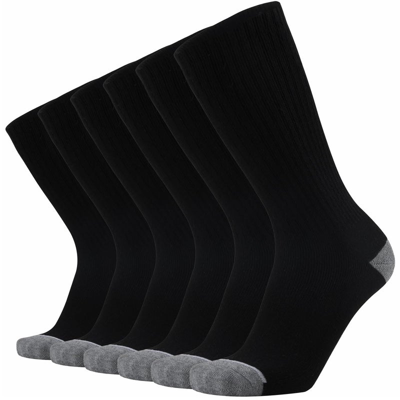ONKE Max Full Cushion Crew Socks for Men Heavy Duty Work Boot Steel Toe Workout Athletic Thick Warm Moisture Wicking Control(Black XL) - Image 1