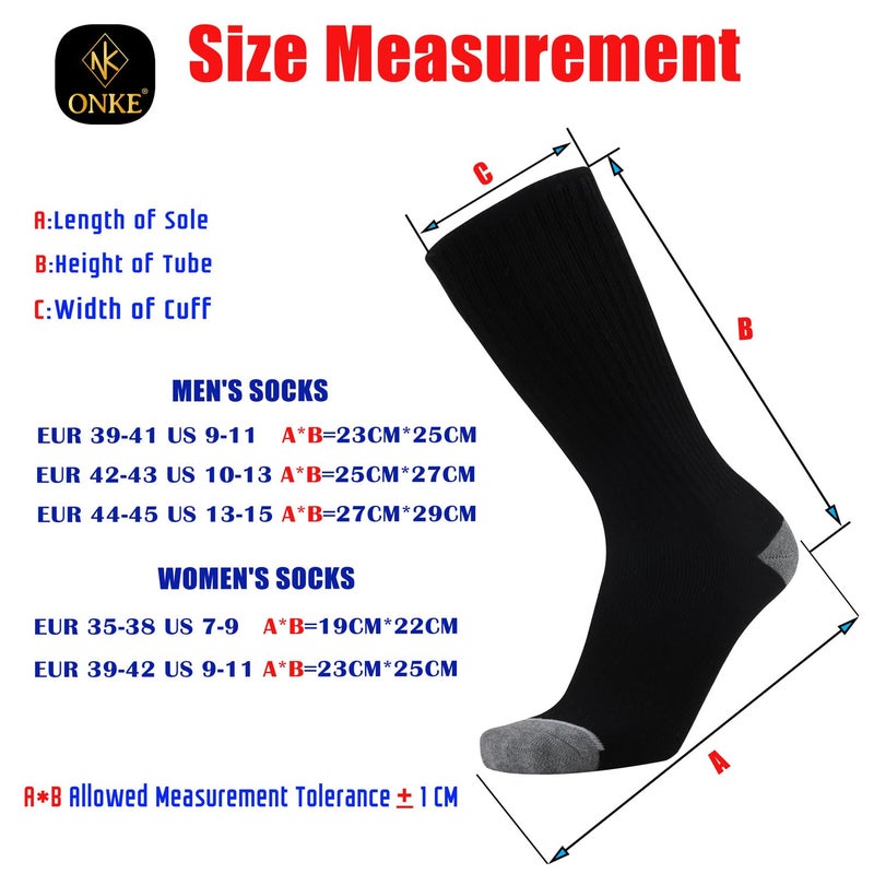 ONKE Max Full Cushion Crew Socks for Men Heavy Duty Work Boot Steel Toe Workout Athletic Thick Warm Moisture Wicking Control(Black XL) - Image 5