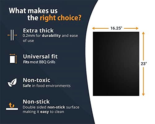 Linda's Essentials Extra Large Grill Mats for Outdoor Grill Mat (3 Pack) - Reusable Heat-Resistant Grilling Mats for Outdoor Grill, Non Stick Grill Matt, Easy Clean BBQ Mats for Outdoor Grills - Image 4