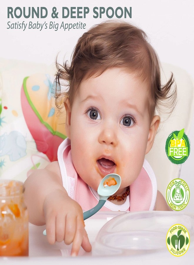 بيمبيكا ملاعق تغذية الأطفال من بيمبيكا مصنوعة من مواد خالية من مادة BPA، ملعقة مناسبة للثة لتغذية الأطفال، ملعقة تغذية ذاتية للأطفال - (BE2332) - Image 5