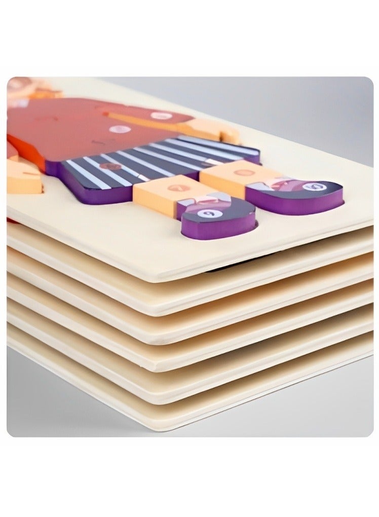 ألغاز خشبية ثلاثية الأبعاد مصممة للإدراك المهني للأطفال، أدوات دعم التدريس للآباء والمعلمين، ألوان وأنماط جذابة، ألعاب تنمية المهارات الحركية من مونتيسوري، هدايا رائعة للأطفال (شكل رجل الشرطة) - Image 4