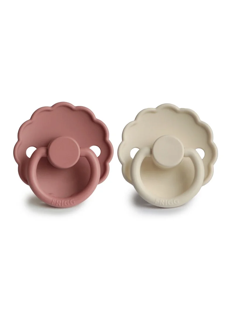 FRIGG FRIGG Daisy Silicone Baby  Pacifier 6-18M  2-Pack Cream/Powder Blush - S2