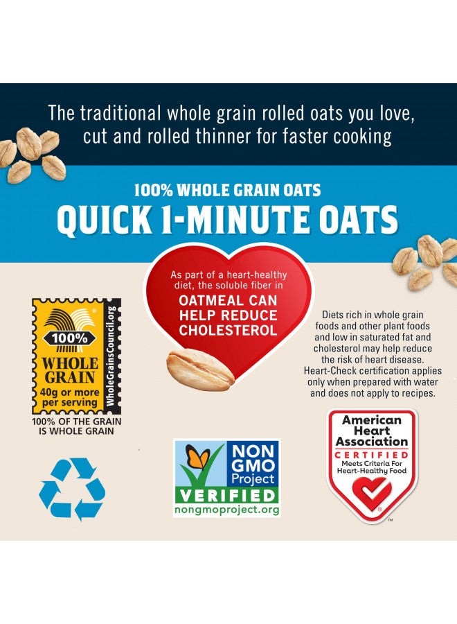 Quaker Quaker Old Fashioned Rolled Oats, Non GMO Project Verified, Two 64oz Bags in Box, 90 Servings, 4 Pound (Pack of 2)  - Image 2