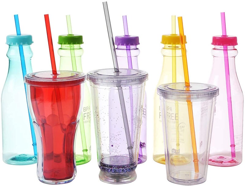 ALINK 35-Pack Tritan Hard Plastic Reusable Straws with Cleaning Brush, 10.5 in Long Thick Unbreakable Straws for 30 OZ Tumblers, Mason Jar, Yeti, Tervis - Image 4