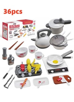 ZUKIMM 36-Piece Realistic Kitchen Plastic Miniature Pretend Play Toy Set For Kids  - Image 1