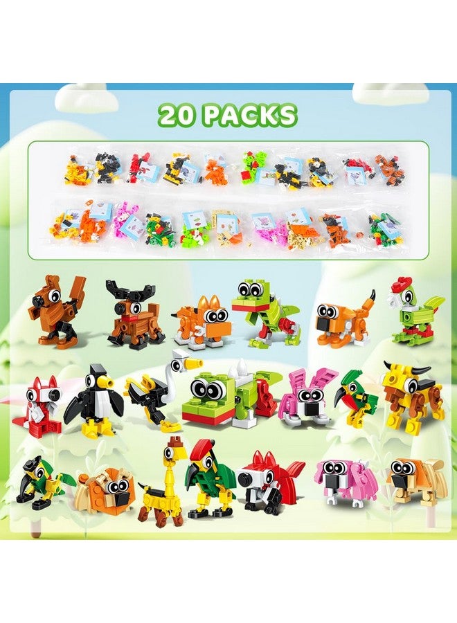 HOGOKIDS Party Favors for Kids, 20 Pack Animals Building Block Toy, Easter Gifts Goodie Bags Stocking Stuffer Classroom Prizes Building Set, Christmas Birthday Gift for Boys Girls Ages 6-12+ - Image 3