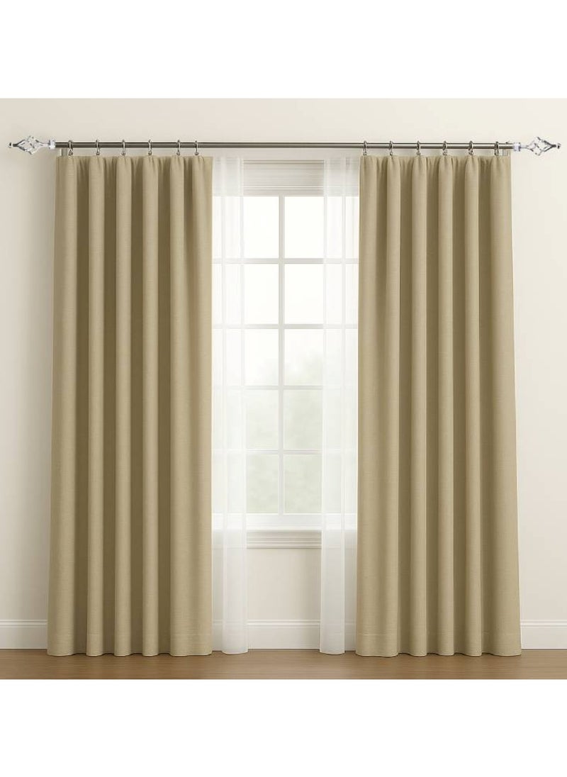 MAXQON Heavy Duty Extendable Double Curtain Rod 2 Meter Adjustable Sturdy Steel Silver  - Image 3