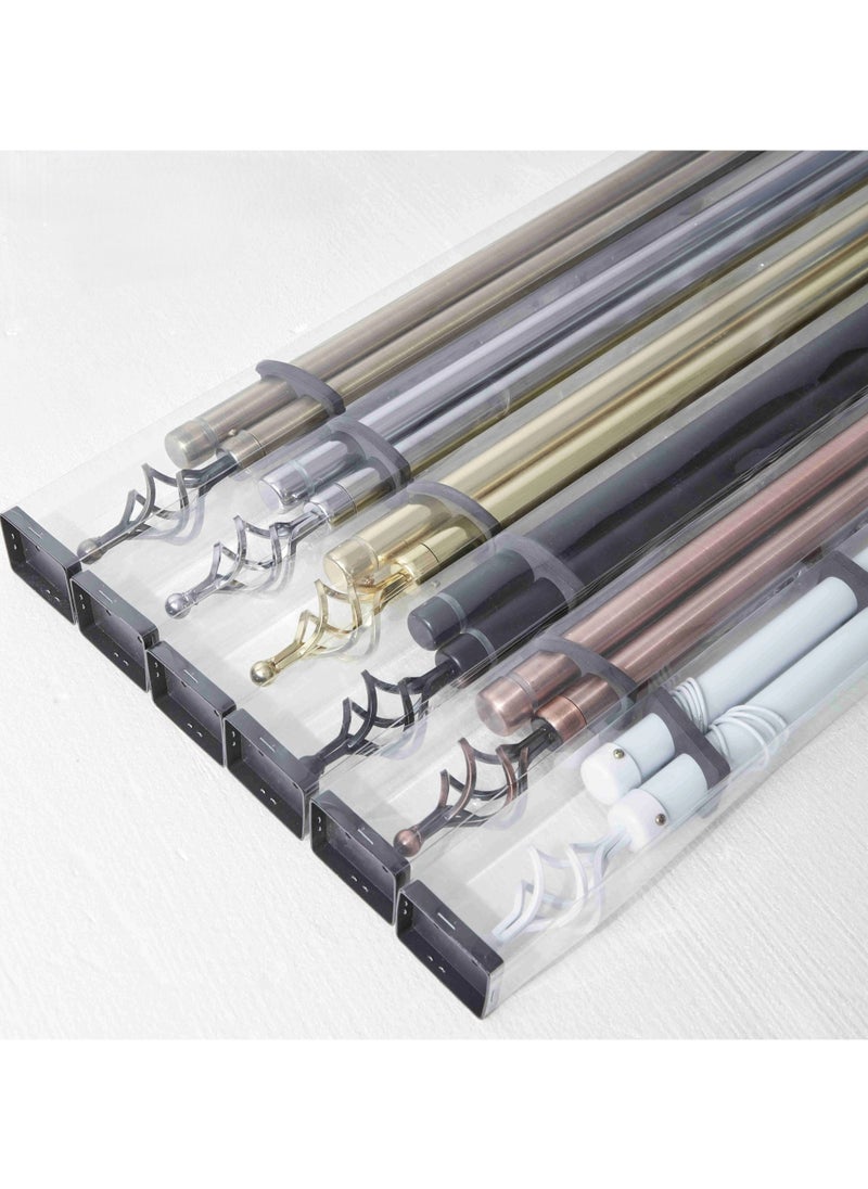MAXQON Heavy Duty Extendable Double Curtain Rod 2 Meter Adjustable Sturdy Steel Silver  - Image 5