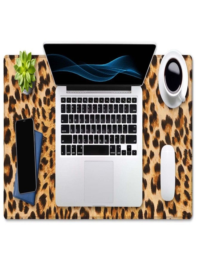 SSOIU Extended Gaming Mouse Pad (35.5x15.7 in), Large Non-Slip Rubber Base Mousepad with Stitched Edges, Waterproof Keyboard Mouse Mat Desk Pad for Work, Game, Office, Home - Leopard Print - Image 4