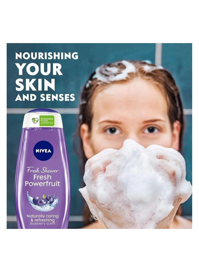 Nivea Fresh Power Fruit Refreshing Shower Gel with Raspberry Fragrance - 250 ml - Image 2