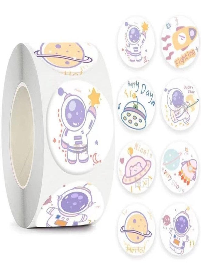 DCELLA Cute Space Rocket Theme Stickers Self Adhesive Sticker for Project 25 mm 500 Sheets Cute Washi Tape Stickers Roll (Pack of 1) - Image 1