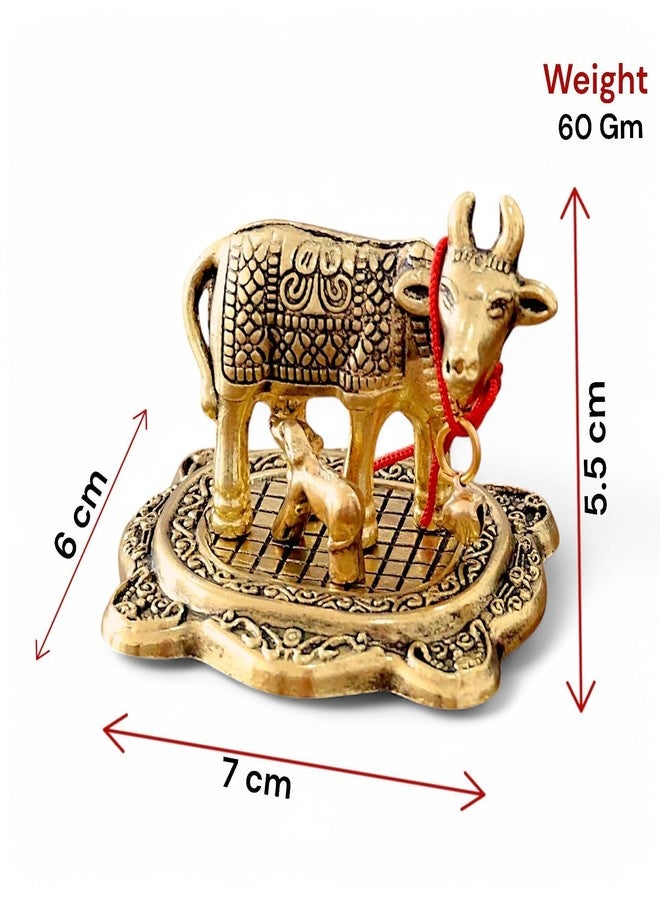CHHARIYA CRAFTS تمثال بقرة كامدهينو مع عجلها من المعدن من تشاريا كرافتس، رمز لجلب الحظ السعيد، قطعة ديكور منزلية وهدية مميزة - Image 5