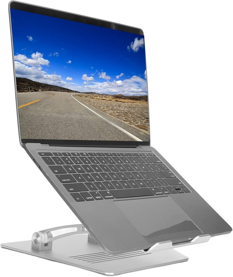Adjustable Laptop Stand, Aluminum Alloy Computer Riser with Cooling Ventilation, Portable Foldable Notebook Holder for Home Office and Travel Use - Image 2
