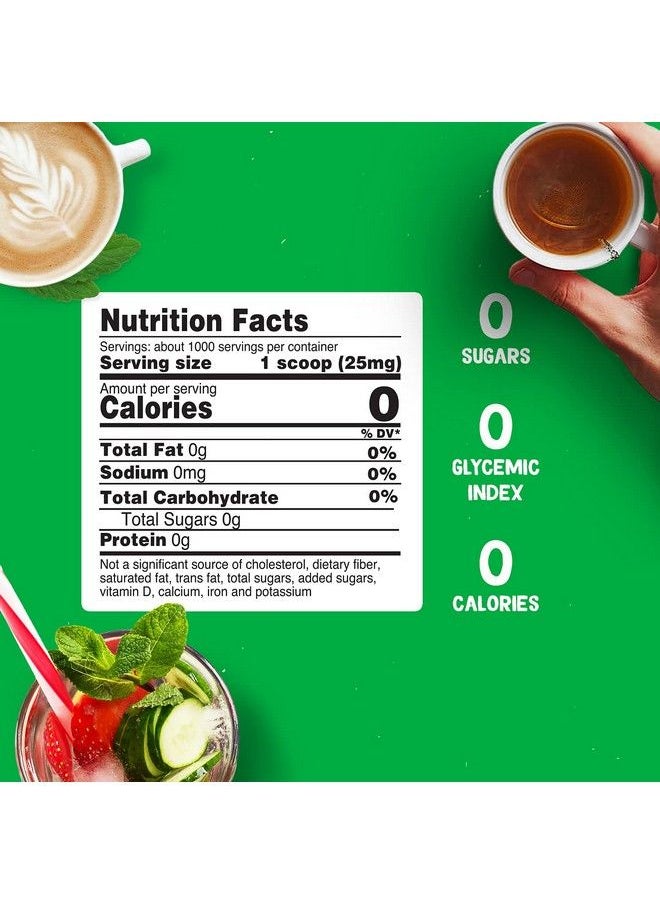 Pyure - Organic Stevia Powder Extract ; 100% Stevia No Fillers Stevia Concentrate 300X Sweeter Than Sugar ; No Additives Pure Stevia Extract Sugar Substitute Microspoon Included ; 1000 Servings - Image 1
