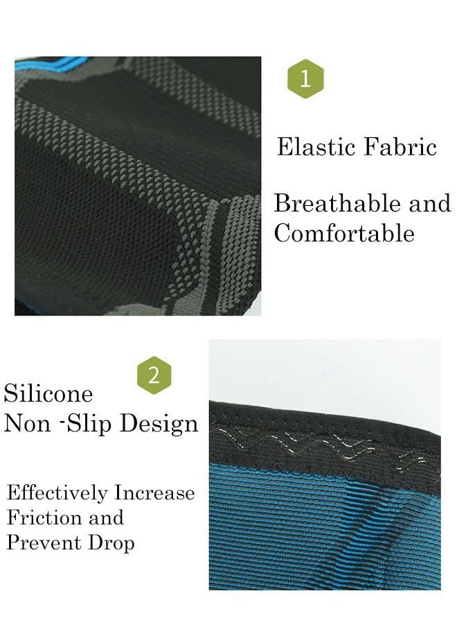 SHIWEI - 1 Pair Nylon Sports Knee Compression Sleeve, Best Knee Brace for Knee Pain for Men & Women, Knee Support for Running Basketball Weightlifting Gym Workout Pain Relief L - Image 1