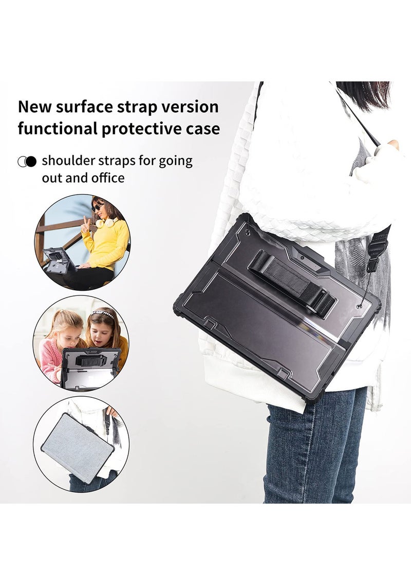 Pad Protective Case Fit for Microsoft Surface Pro 9, with Shoulder Strap, Hand Strap, Stylus Pen Holder, Shock-Absorbing and Drop-Resistant Rugged Protective Cover - Image 3