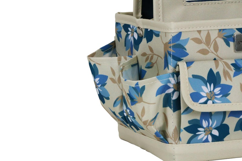 Everything Mary Desktop Tote Organizer â€“ Tan Floral Craft Bag â€“ Portable Storage for Art Supplies, Sewing, Scrapbooking, DIY Tools & Creative Project Organization - Image 3