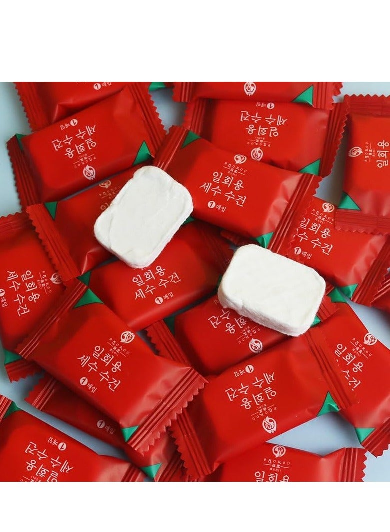 Compressed face towels, Hygienic & Portable having multi purpose uses. Easy to carry on hiking, Camping, BBQ, Beach day, Travel, Pilgrimage, Baby cleaning. 50 pieces in a bag. - Image 3