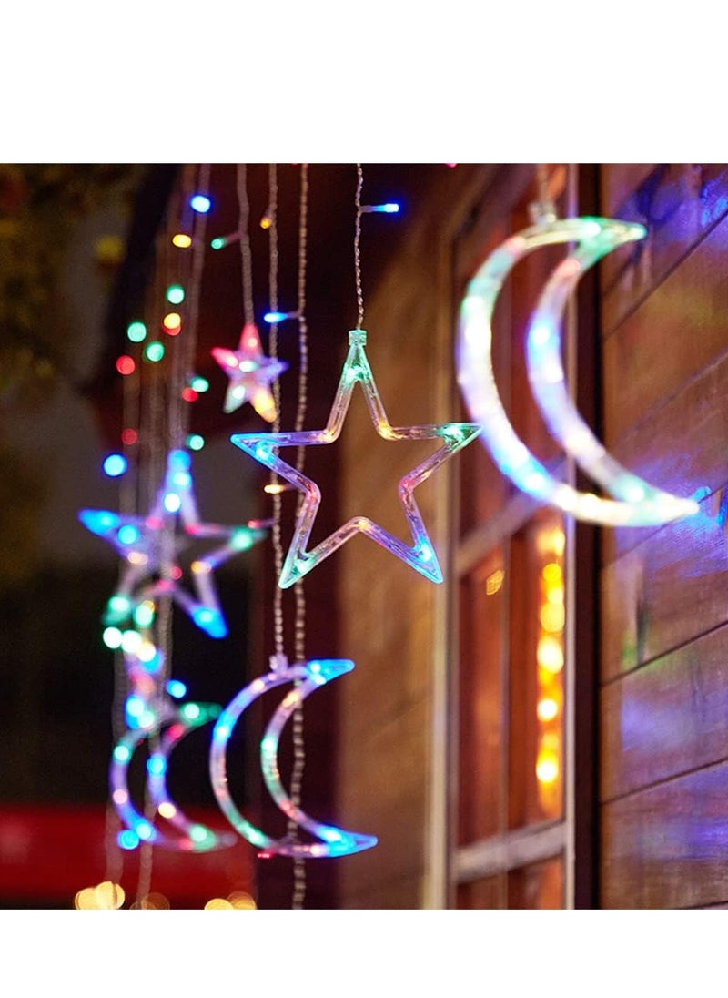 Generic Decorations String Lights, Battery Operated Curtain Lights, Moon Star Led Lights for Bedroom, Dorm Decor Battery Powered Fairy Lights, Indoor Outdoor Decoration Twinkle Lights  - Image 1