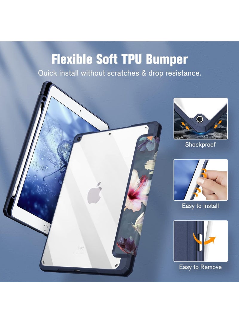 Rock Pow Hybrid Slim Case for iPad 9th/8th/7th Generation (2021/2020 / 2019) 10.2 inch [Built-in Pencil Holder] Shockproof Cover with Clear Transparent Back Shell Auto Sleep Wake - Image 5